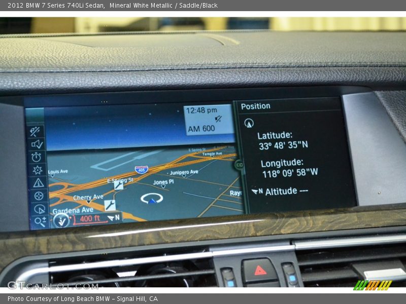 Mineral White Metallic / Saddle/Black 2012 BMW 7 Series 740Li Sedan