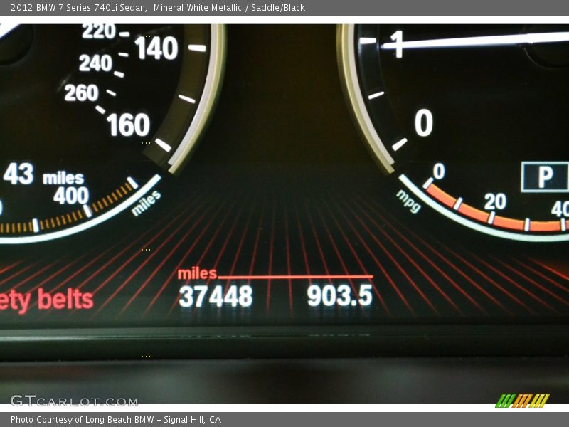Mineral White Metallic / Saddle/Black 2012 BMW 7 Series 740Li Sedan
