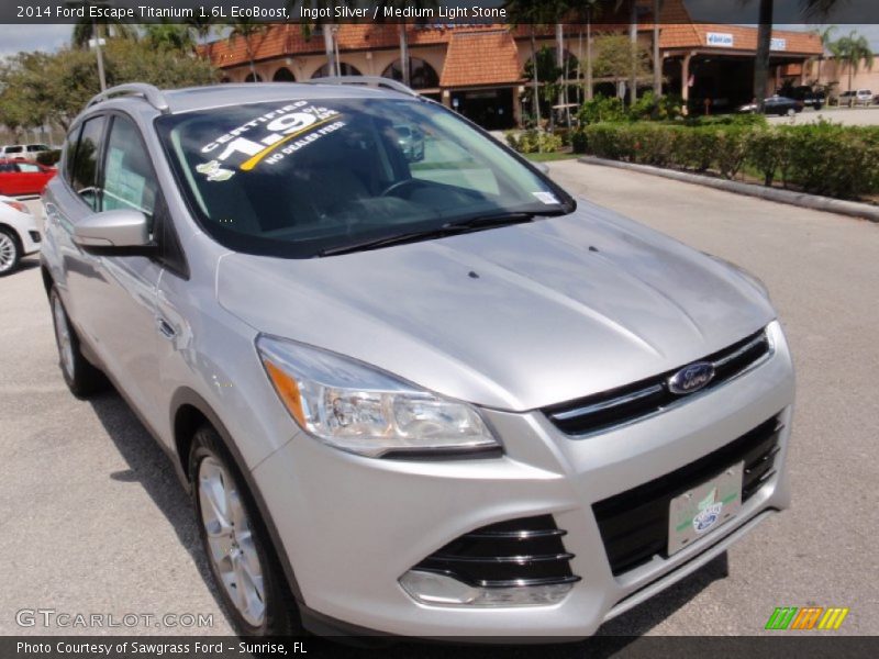 Ingot Silver / Medium Light Stone 2014 Ford Escape Titanium 1.6L EcoBoost