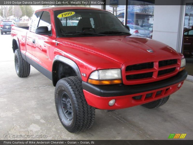 Metallic Red / Mist Gray 1999 Dodge Dakota Sport Extended Cab 4x4