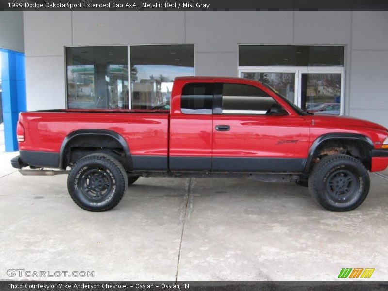 Metallic Red / Mist Gray 1999 Dodge Dakota Sport Extended Cab 4x4