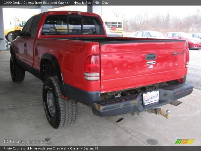 Metallic Red / Mist Gray 1999 Dodge Dakota Sport Extended Cab 4x4