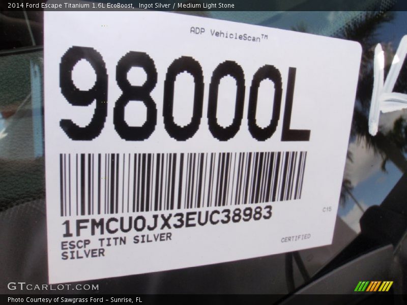 Ingot Silver / Medium Light Stone 2014 Ford Escape Titanium 1.6L EcoBoost