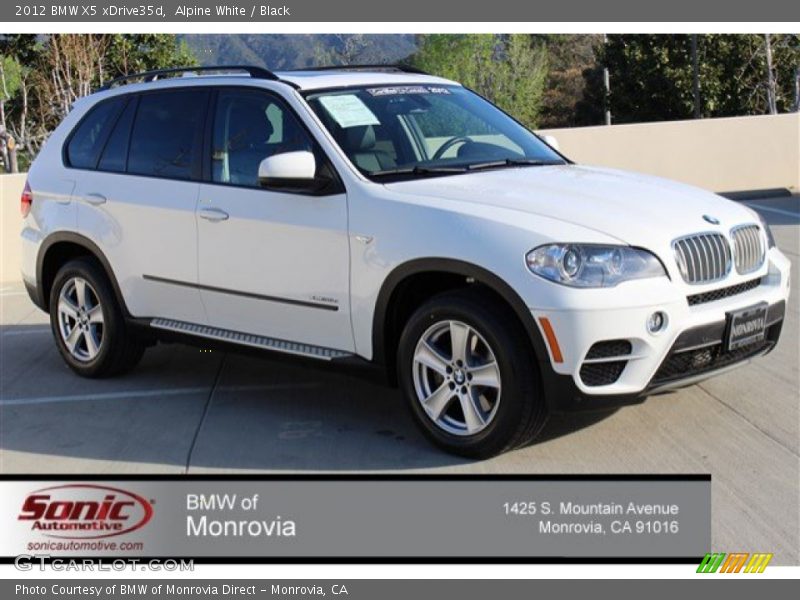 Alpine White / Black 2012 BMW X5 xDrive35d