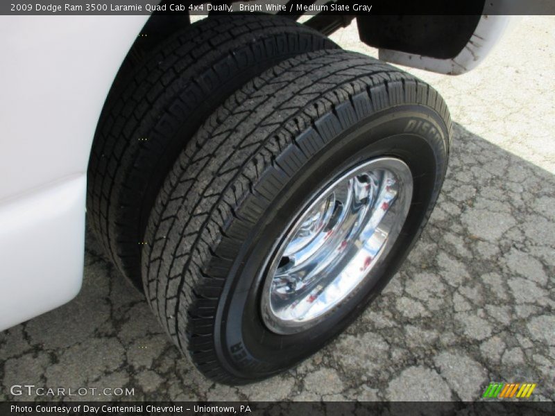 Bright White / Medium Slate Gray 2009 Dodge Ram 3500 Laramie Quad Cab 4x4 Dually