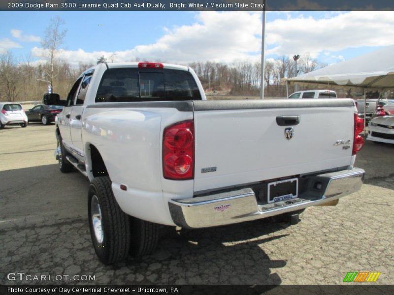 Bright White / Medium Slate Gray 2009 Dodge Ram 3500 Laramie Quad Cab 4x4 Dually
