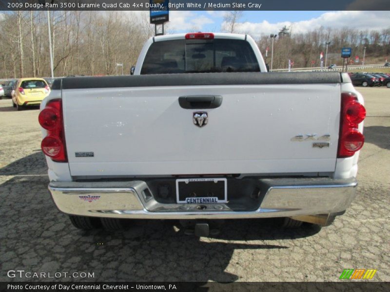 Bright White / Medium Slate Gray 2009 Dodge Ram 3500 Laramie Quad Cab 4x4 Dually