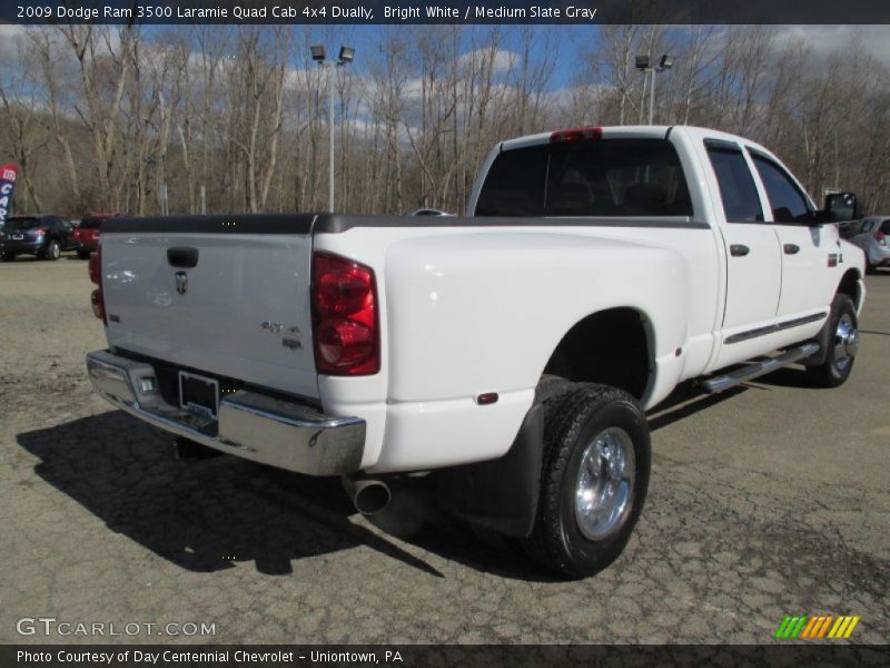 Bright White / Medium Slate Gray 2009 Dodge Ram 3500 Laramie Quad Cab 4x4 Dually