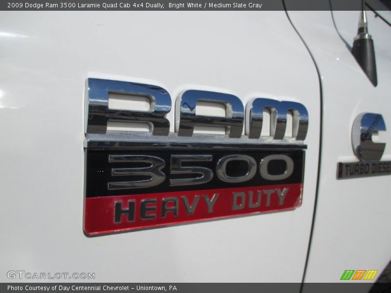 Bright White / Medium Slate Gray 2009 Dodge Ram 3500 Laramie Quad Cab 4x4 Dually