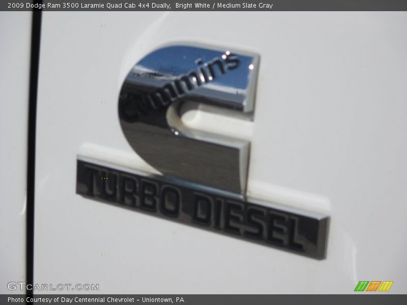 Bright White / Medium Slate Gray 2009 Dodge Ram 3500 Laramie Quad Cab 4x4 Dually