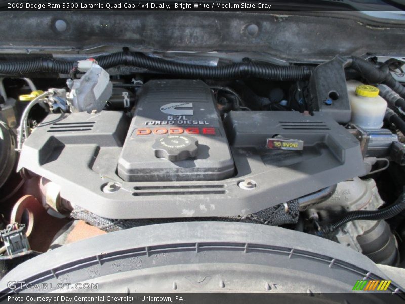 Bright White / Medium Slate Gray 2009 Dodge Ram 3500 Laramie Quad Cab 4x4 Dually