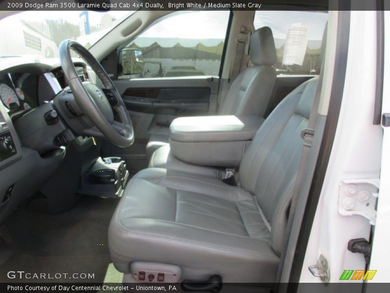 Bright White / Medium Slate Gray 2009 Dodge Ram 3500 Laramie Quad Cab 4x4 Dually