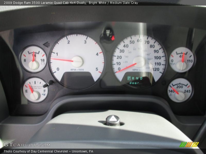 Bright White / Medium Slate Gray 2009 Dodge Ram 3500 Laramie Quad Cab 4x4 Dually