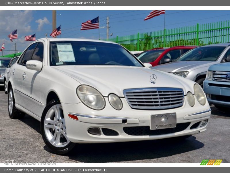 Alabaster White / Stone 2004 Mercedes-Benz E 500 Sedan