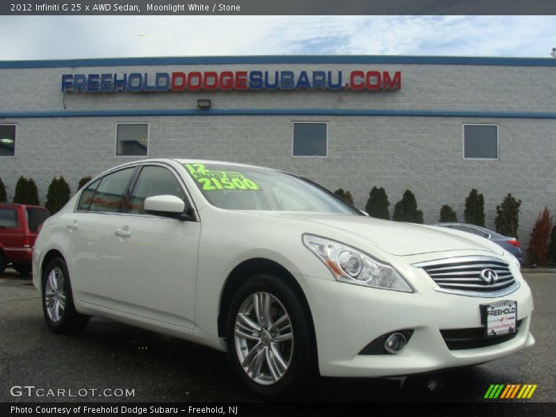 Moonlight White / Stone 2012 Infiniti G 25 x AWD Sedan