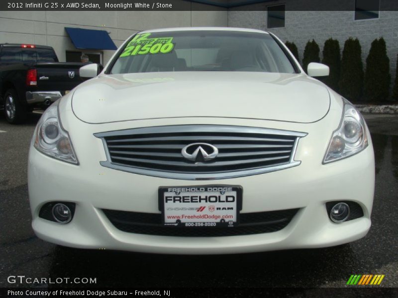 Moonlight White / Stone 2012 Infiniti G 25 x AWD Sedan