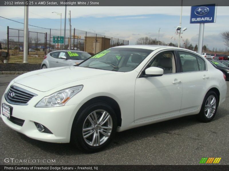 Moonlight White / Stone 2012 Infiniti G 25 x AWD Sedan