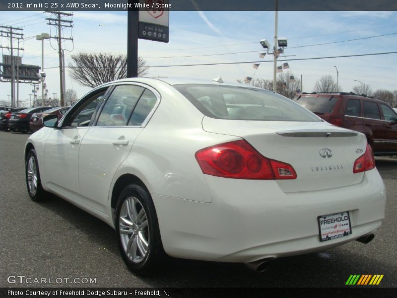 Moonlight White / Stone 2012 Infiniti G 25 x AWD Sedan