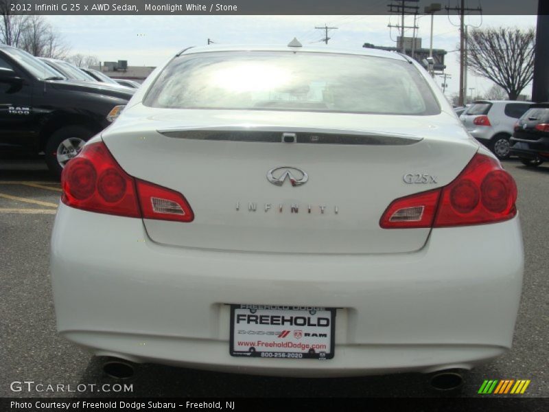 Moonlight White / Stone 2012 Infiniti G 25 x AWD Sedan