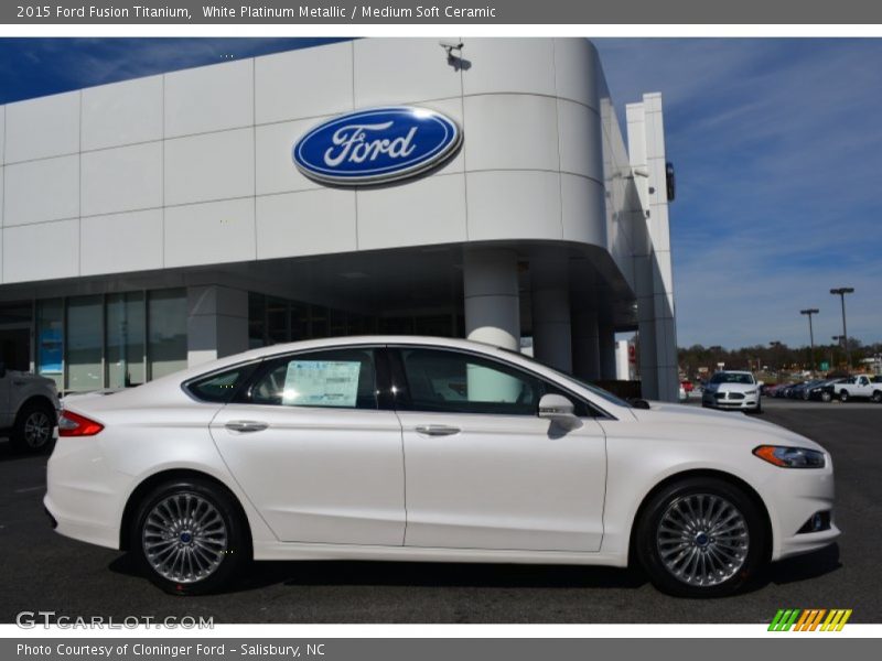 White Platinum Metallic / Medium Soft Ceramic 2015 Ford Fusion Titanium