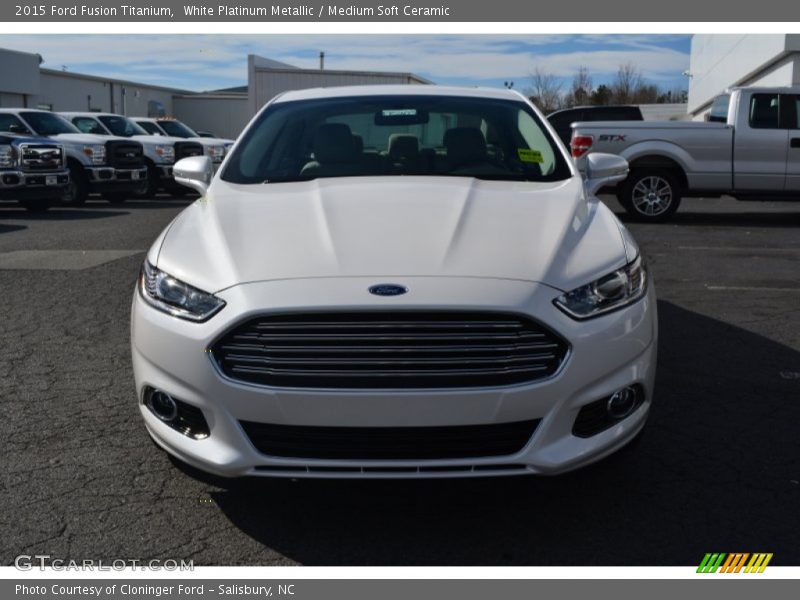 White Platinum Metallic / Medium Soft Ceramic 2015 Ford Fusion Titanium