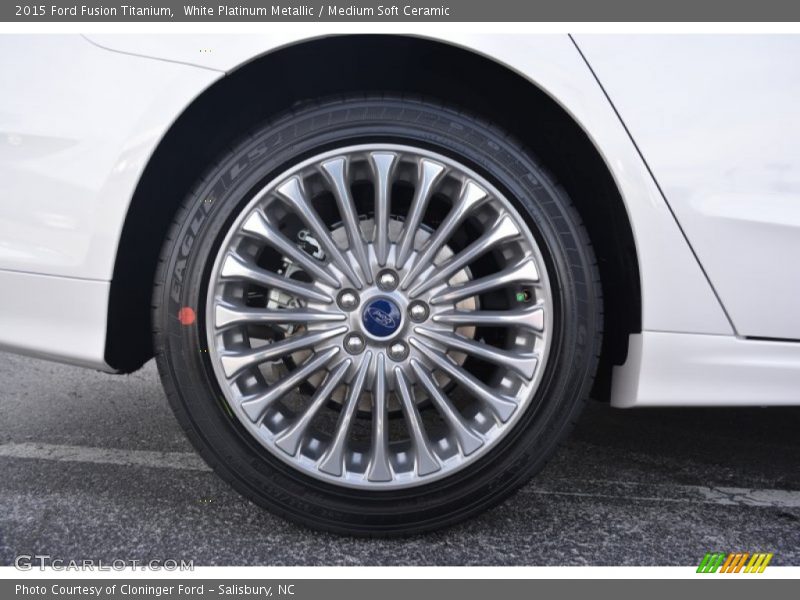 White Platinum Metallic / Medium Soft Ceramic 2015 Ford Fusion Titanium