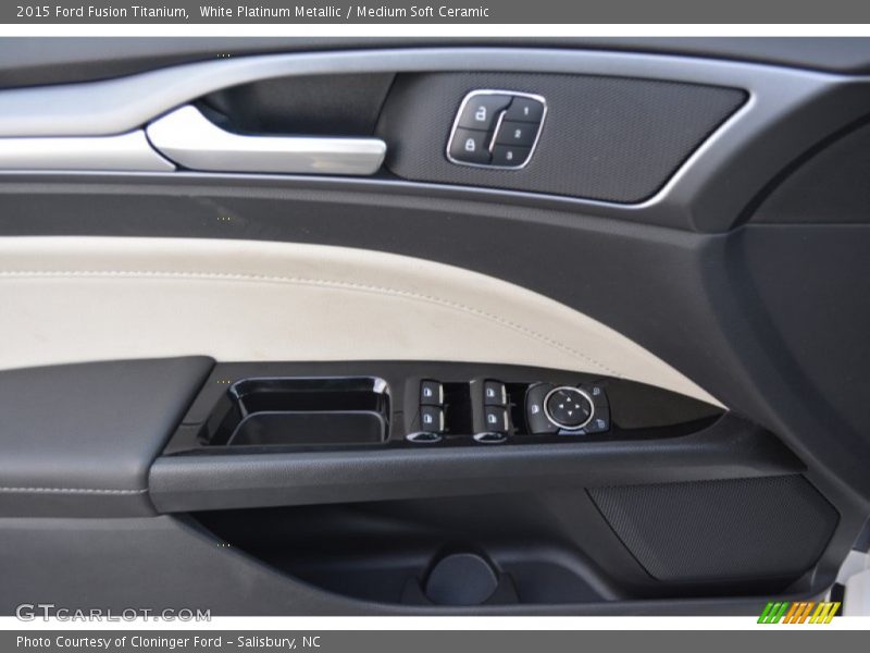 White Platinum Metallic / Medium Soft Ceramic 2015 Ford Fusion Titanium