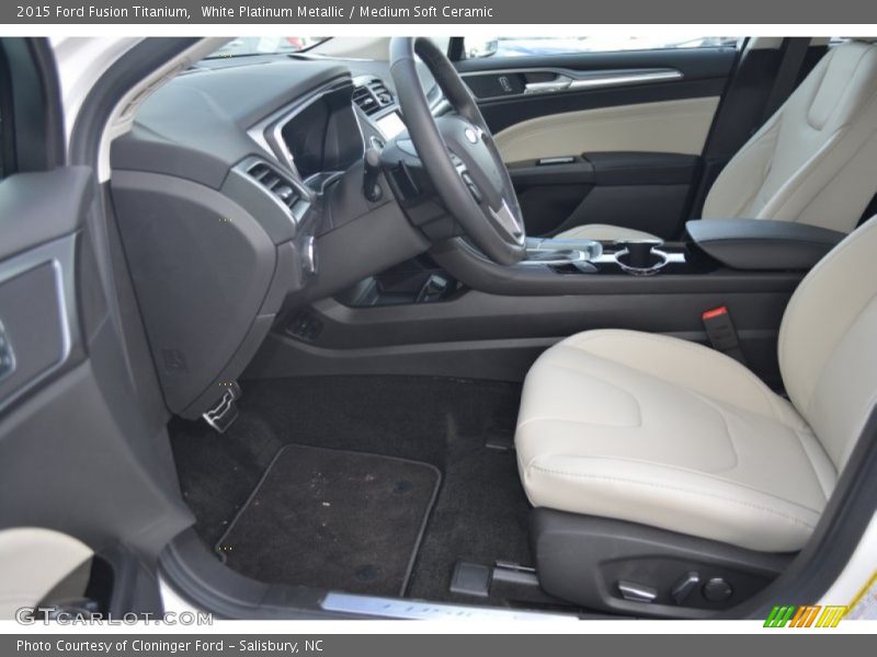 White Platinum Metallic / Medium Soft Ceramic 2015 Ford Fusion Titanium
