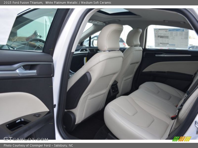 White Platinum Metallic / Medium Soft Ceramic 2015 Ford Fusion Titanium