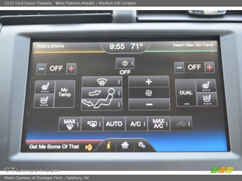 White Platinum Metallic / Medium Soft Ceramic 2015 Ford Fusion Titanium