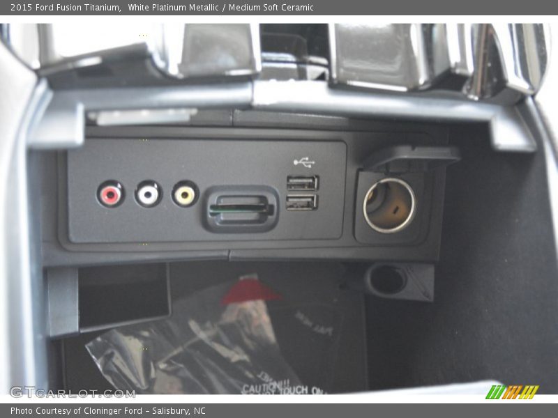 White Platinum Metallic / Medium Soft Ceramic 2015 Ford Fusion Titanium