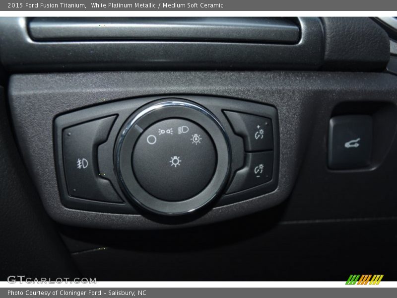 White Platinum Metallic / Medium Soft Ceramic 2015 Ford Fusion Titanium