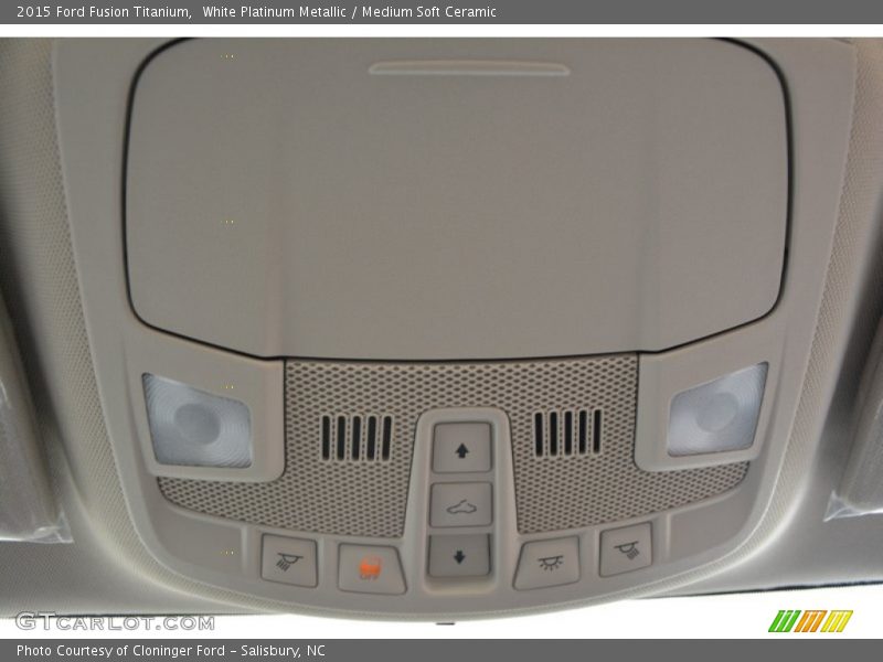 White Platinum Metallic / Medium Soft Ceramic 2015 Ford Fusion Titanium