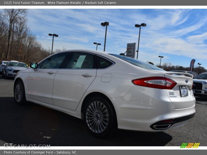White Platinum Metallic / Medium Soft Ceramic 2015 Ford Fusion Titanium