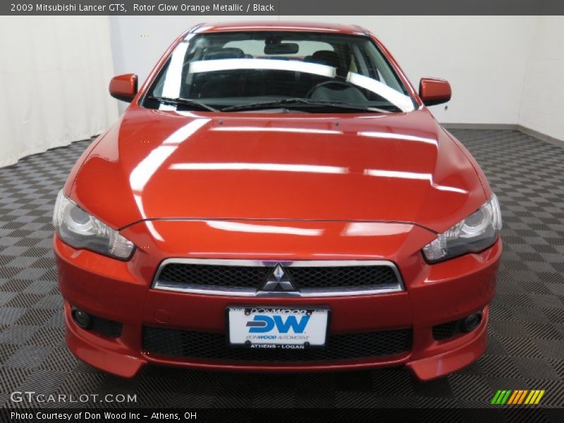 Rotor Glow Orange Metallic / Black 2009 Mitsubishi Lancer GTS