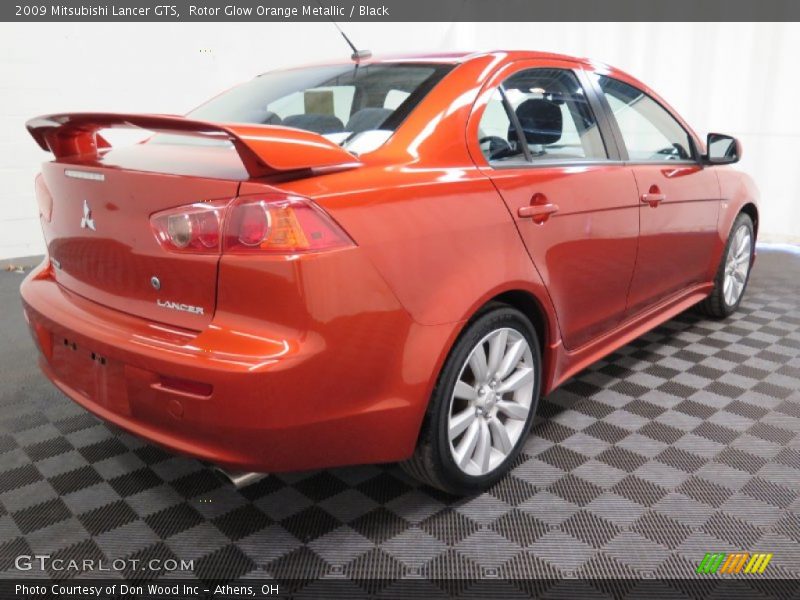 Rotor Glow Orange Metallic / Black 2009 Mitsubishi Lancer GTS