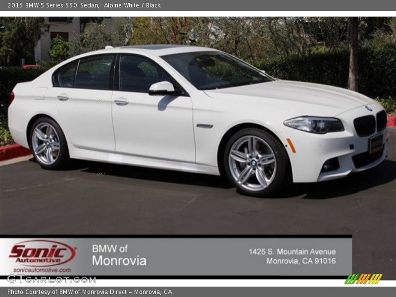 Alpine White / Black 2015 BMW 5 Series 550i Sedan