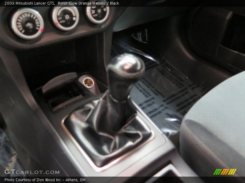 Rotor Glow Orange Metallic / Black 2009 Mitsubishi Lancer GTS