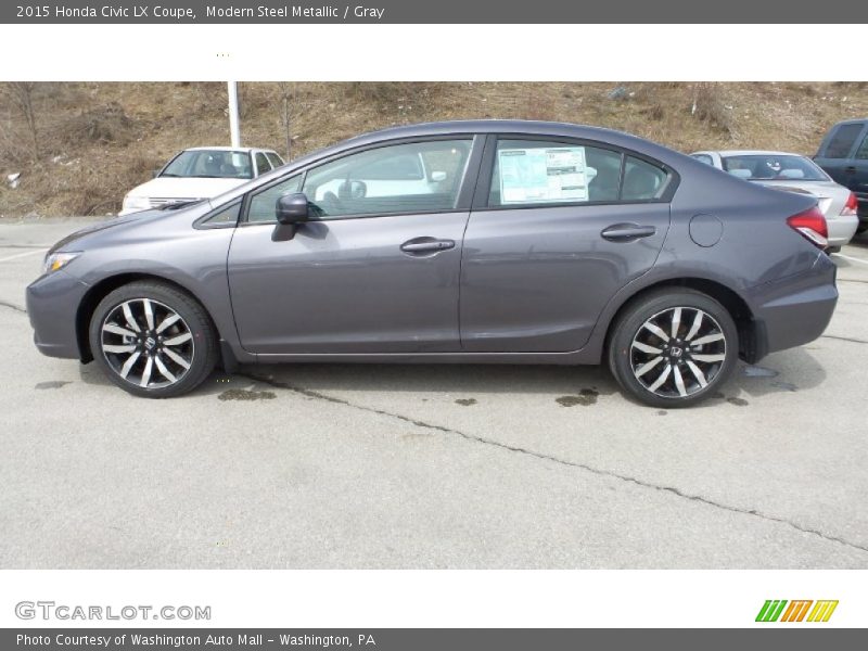 Modern Steel Metallic / Gray 2015 Honda Civic LX Coupe