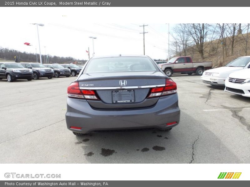 Modern Steel Metallic / Gray 2015 Honda Civic LX Coupe