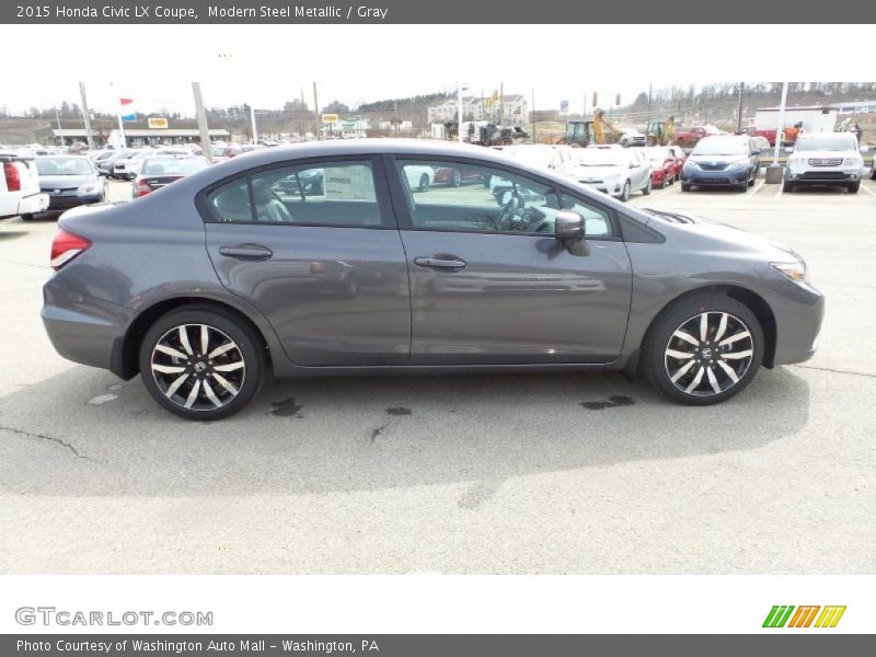 Modern Steel Metallic / Gray 2015 Honda Civic LX Coupe
