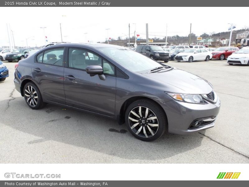 Modern Steel Metallic / Gray 2015 Honda Civic LX Coupe