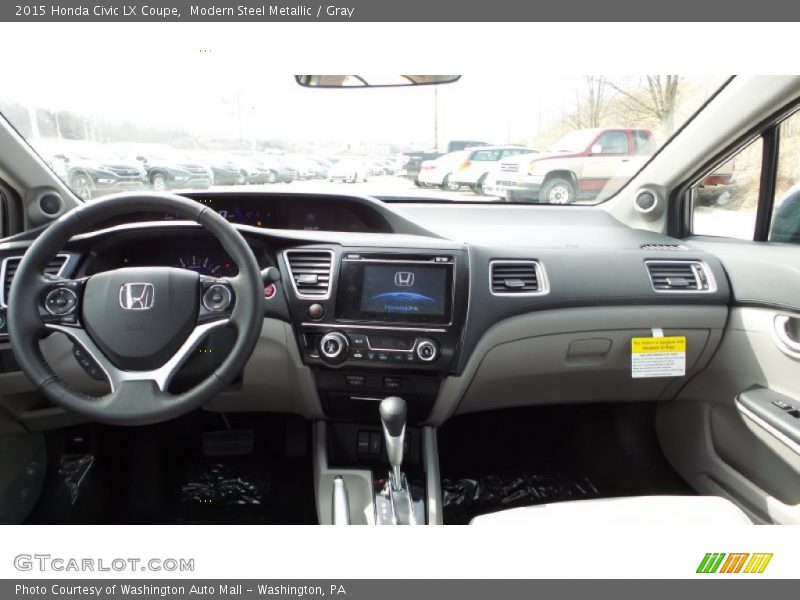 Modern Steel Metallic / Gray 2015 Honda Civic LX Coupe