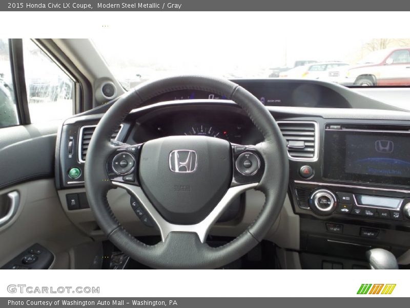 Modern Steel Metallic / Gray 2015 Honda Civic LX Coupe