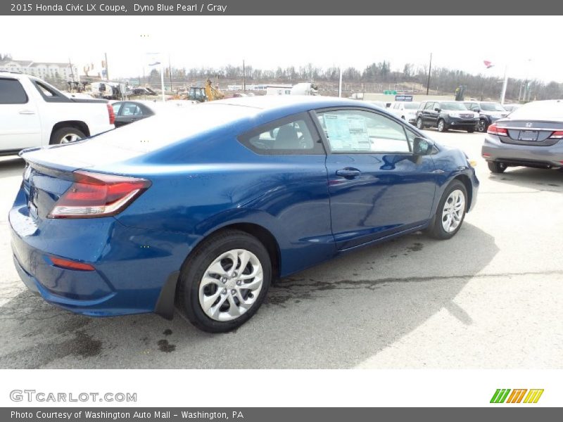 Dyno Blue Pearl / Gray 2015 Honda Civic LX Coupe