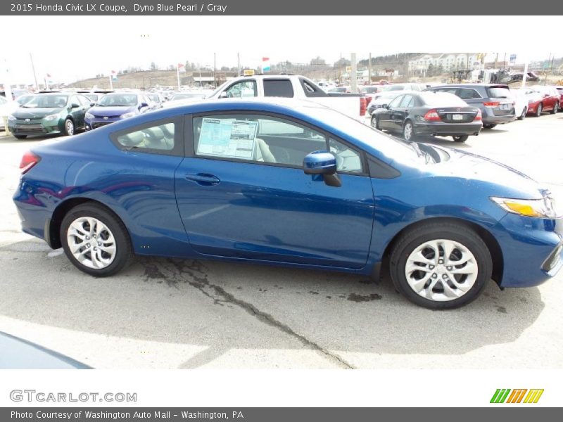 Dyno Blue Pearl / Gray 2015 Honda Civic LX Coupe