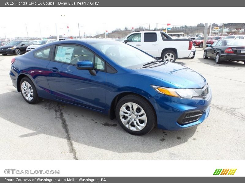 Dyno Blue Pearl / Gray 2015 Honda Civic LX Coupe