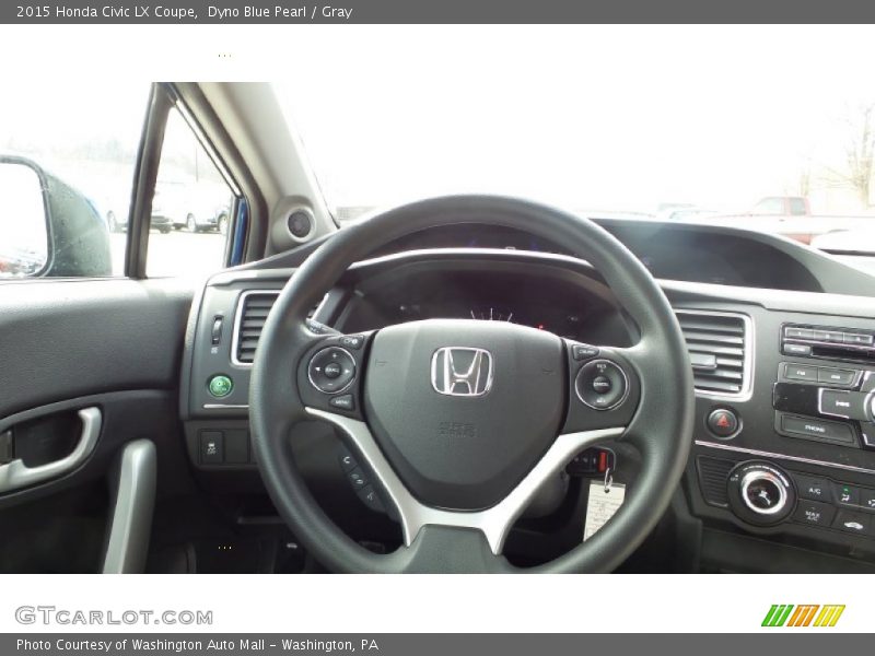 Dyno Blue Pearl / Gray 2015 Honda Civic LX Coupe