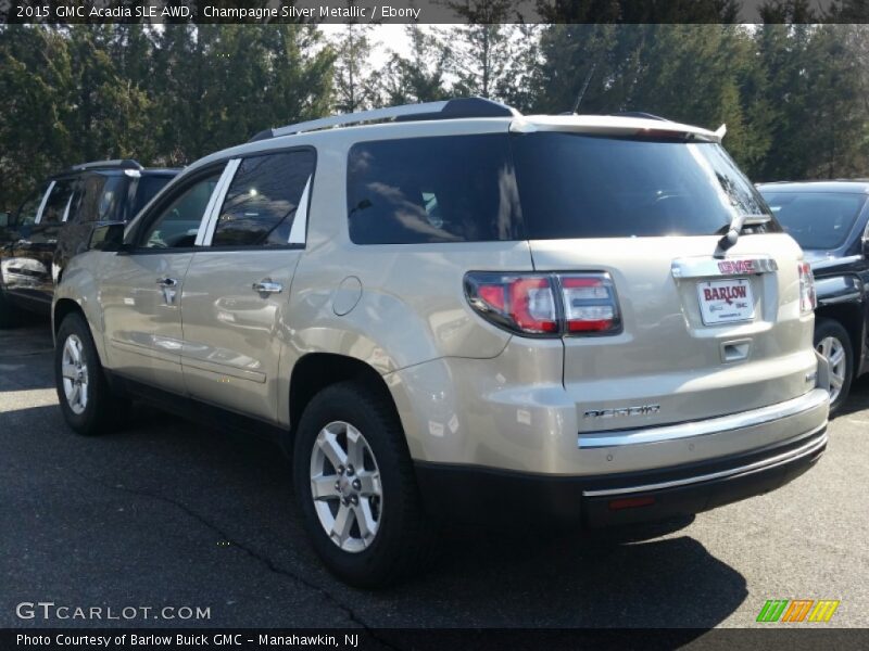 Champagne Silver Metallic / Ebony 2015 GMC Acadia SLE AWD