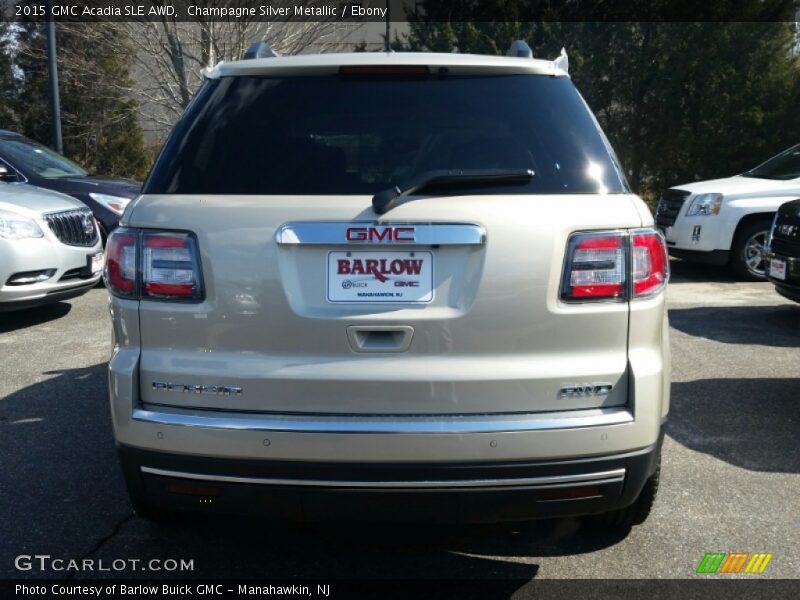 Champagne Silver Metallic / Ebony 2015 GMC Acadia SLE AWD